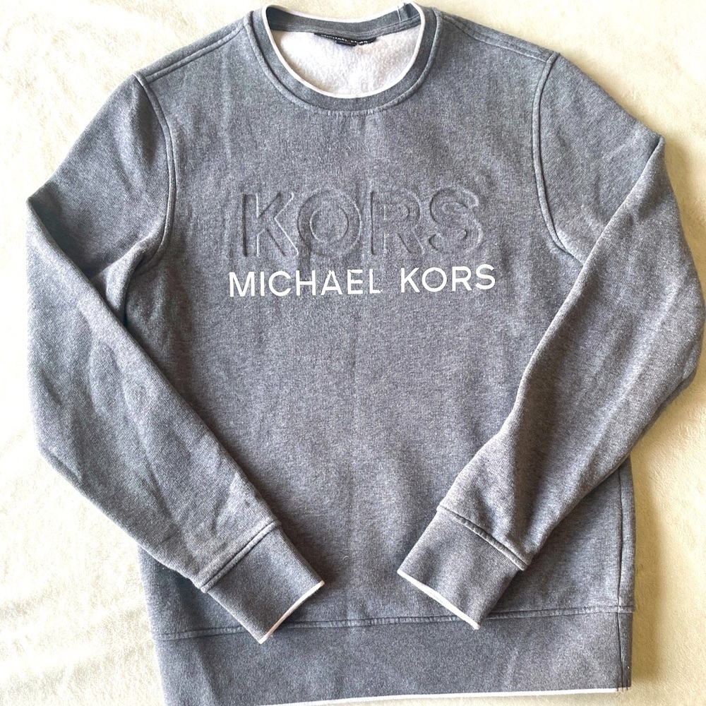 Gray Michael Kors Sweatshirt Men's  Debossed Tee Sweatshirt Top Small